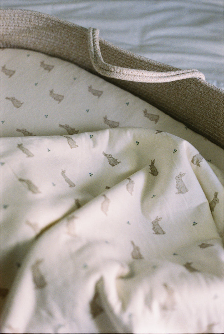 Oilo Bunny | Convertible Moses Basket Sheet & Extra Small Changing Pad Cover