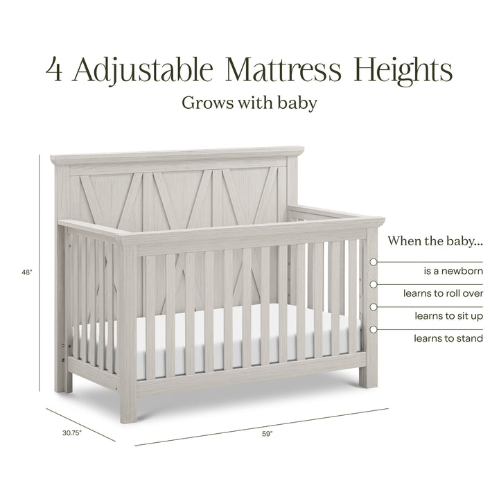 Monogram by Namesake Emory Farmhouse 4-in-1 Convertible Crib