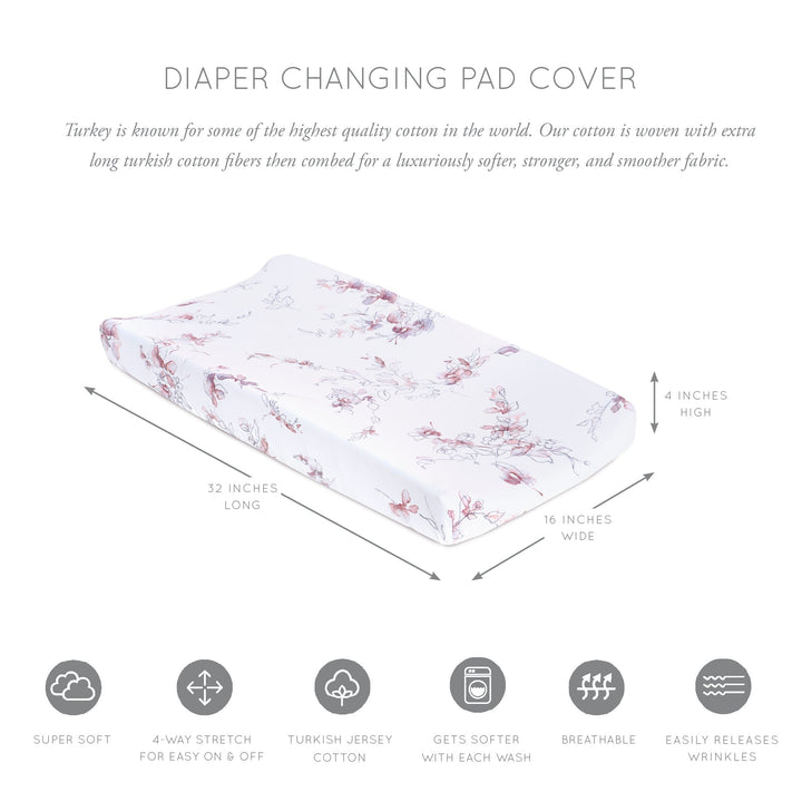 Oilo Bella Floral | Convertible Bassinet Sheet & Changing Pad Cover
