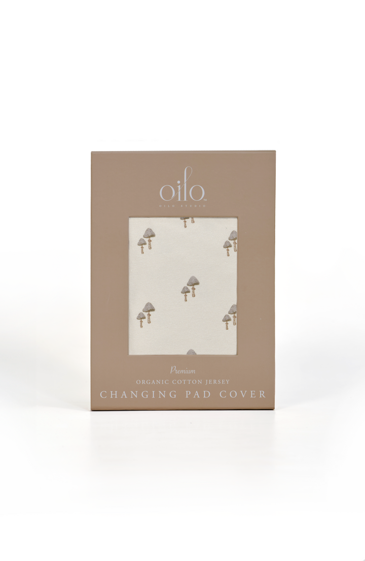 Oilo Mushroom Nursery | Convertible Bassinet Sheet & Changing Pad Cover