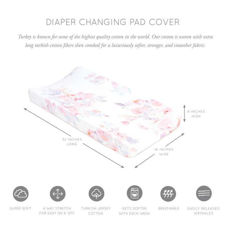 Oilo Prim Floral | Convertible Bassinet Sheet & Changing Pad Cover