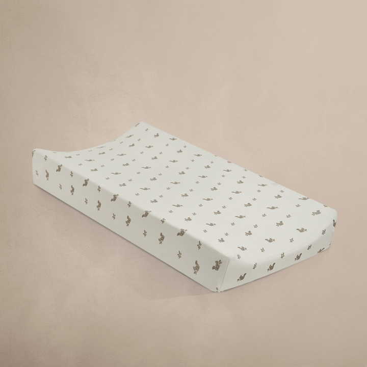 Oilo Squirrel Nursery | Convertible Bassinet Sheet & Changing Pad Cover