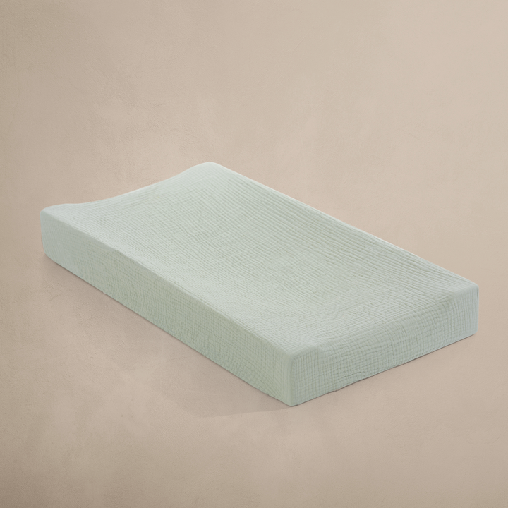 Oilo Sea Moss Sage Green | Premium Muslin Convertible Bassinet Sheet & Changing Pad Cover