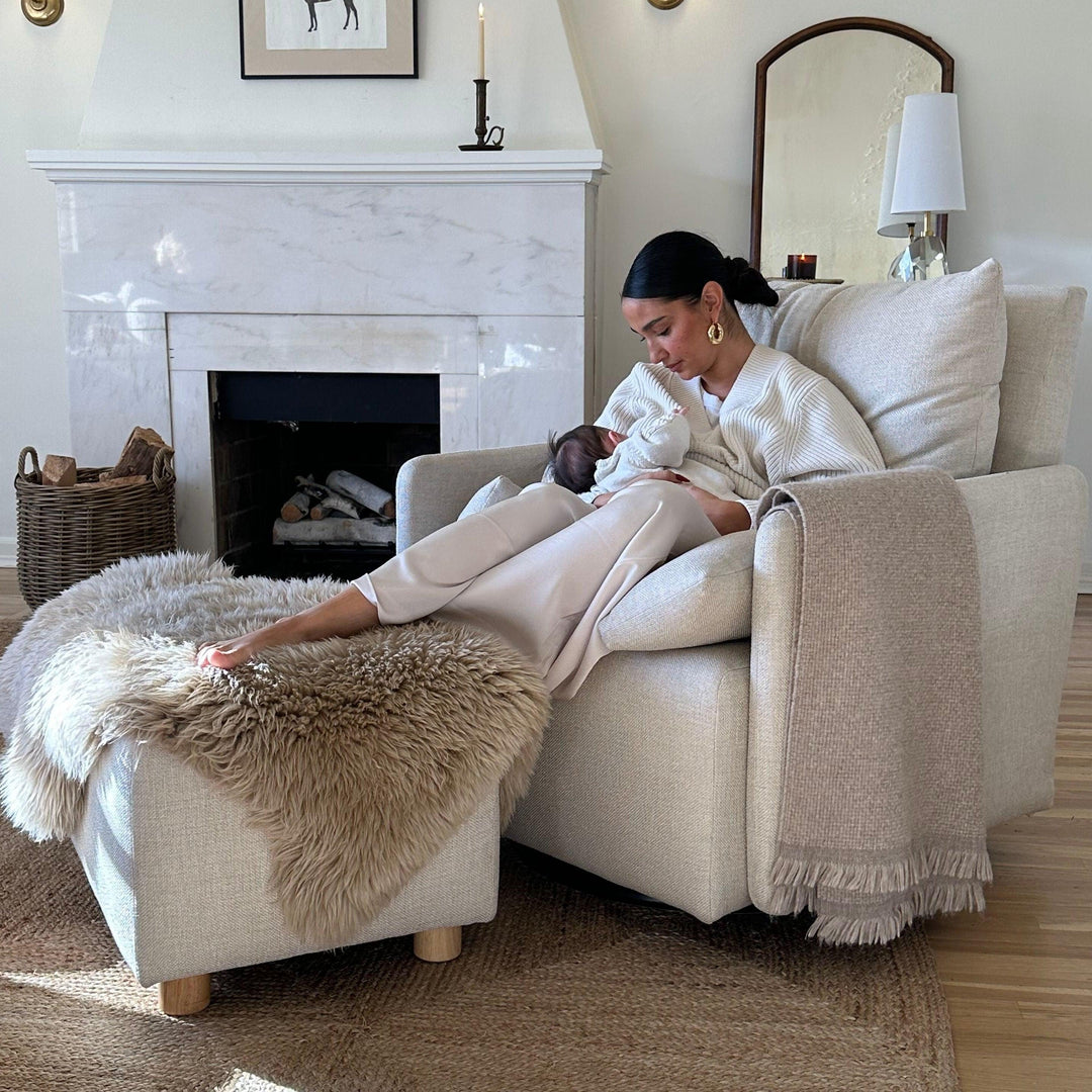 Oilo Ollie: a Chair and a Half | Swivel Nursery Glider with Back Recline Feature
