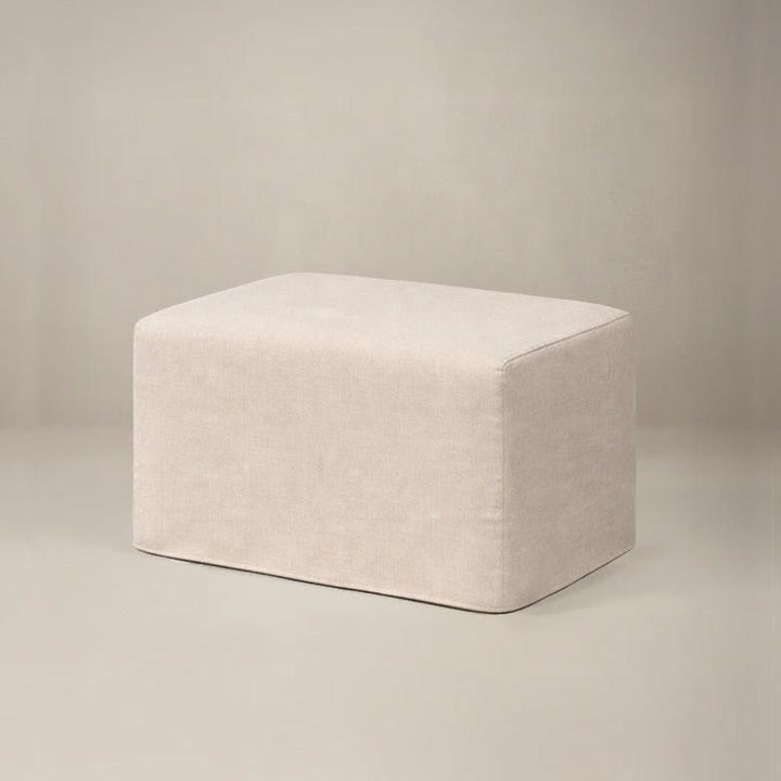 Oilo Margot Ottoman | Stationary Rectangle Ottoman With Wood Legs