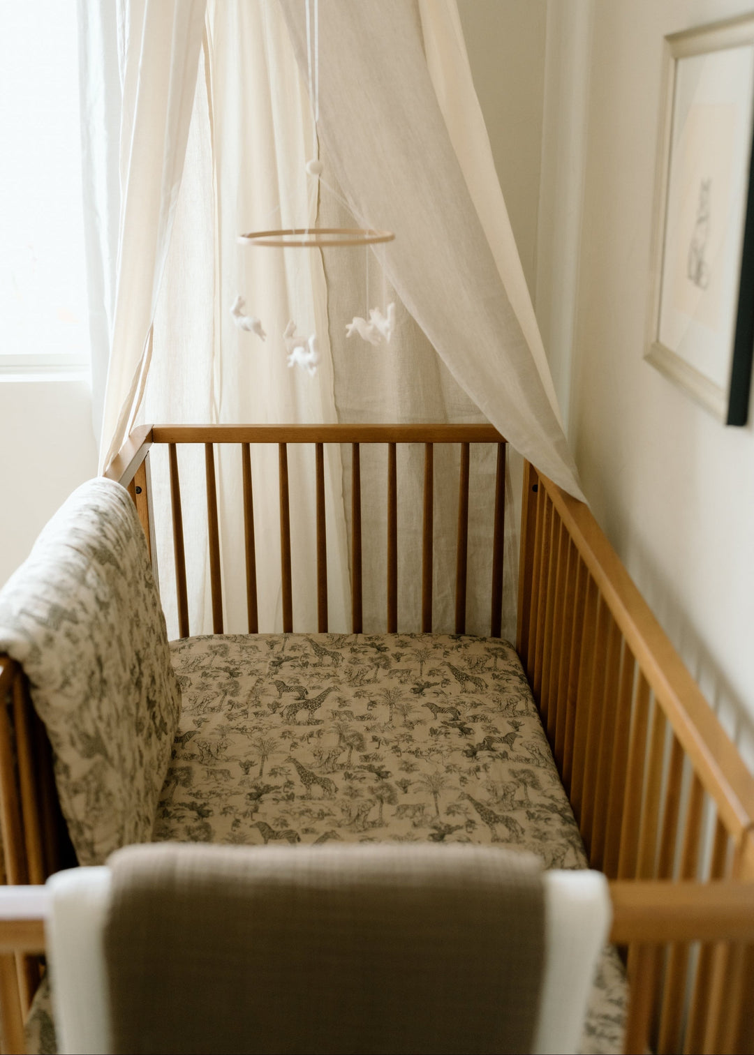 Oilo Vintage Safari Nursery | Premium Muslin Crib Quilt & Sham Set