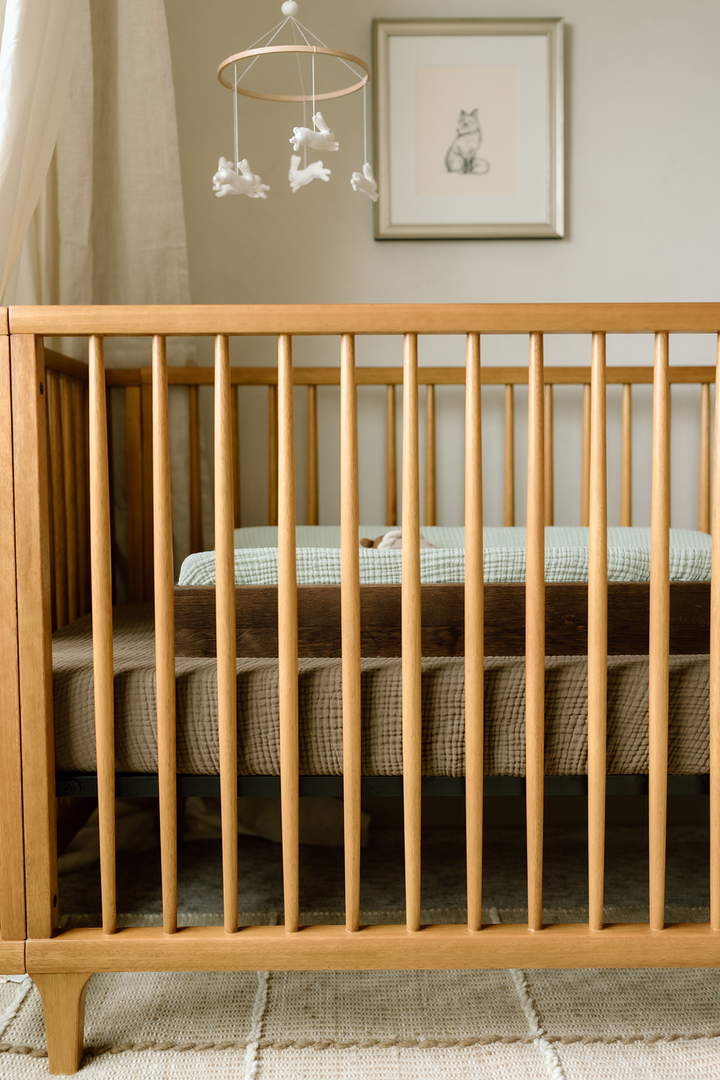Oilo Sea Moss Sage Green | Premium Muslin Convertible Bassinet Sheet & Changing Pad Cover
