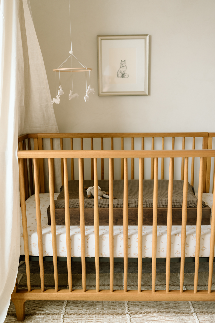 Oilo Bark Brown | Premium Muslin Convertible Bassinet Sheet & Changing Pad Cover