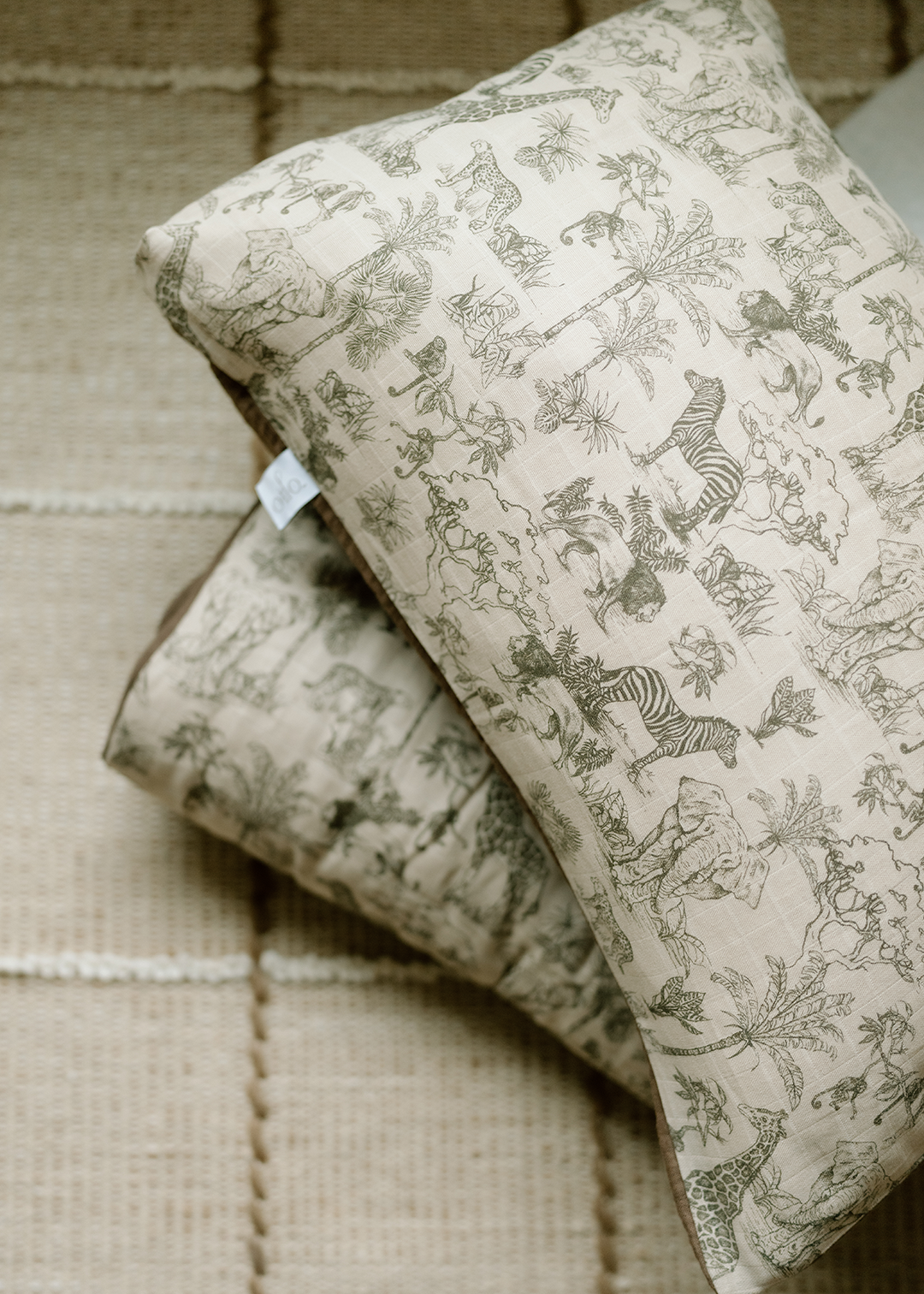 Oilo Vintage Safari Nursery | Premium Muslin Crib Quilt & Sham Set
