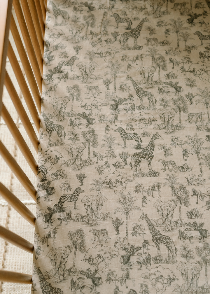 Oilo Vintage Safari Nursery | Crib Sheet