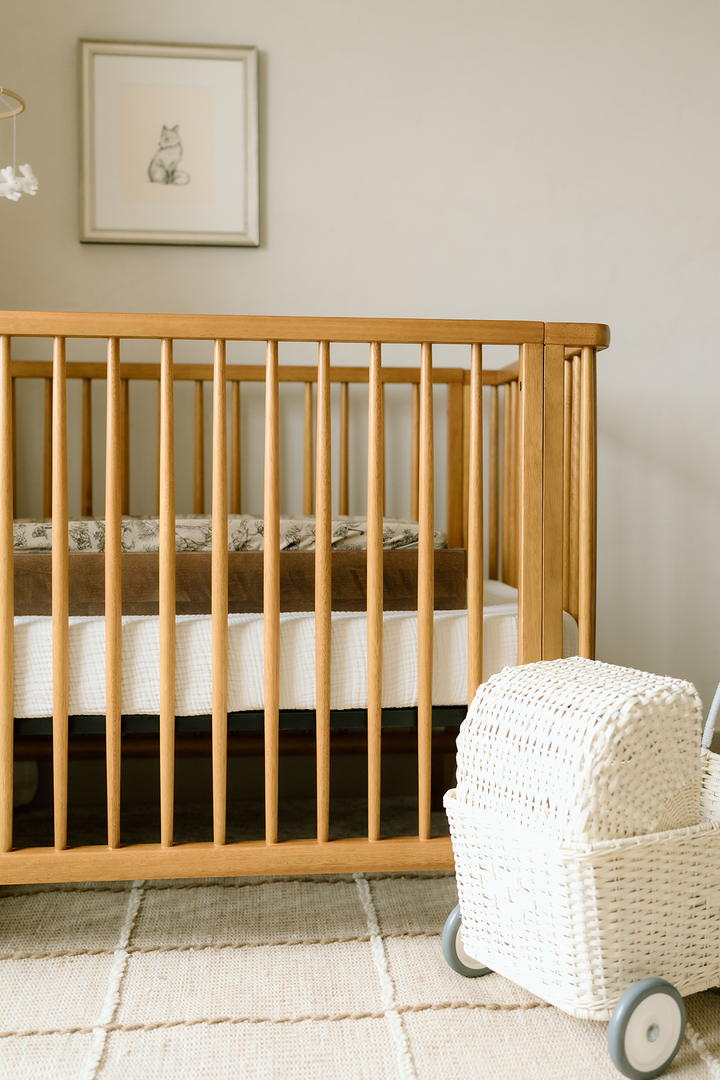 Oilo Vintage Safari Nursery | Convertible Bassinet Sheet & Changing Pad Cover