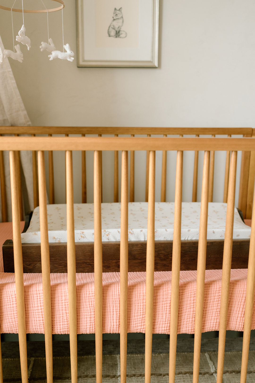 Oilo Dainty Floral | Convertible Bassinet Sheet & Changing Pad Cover
