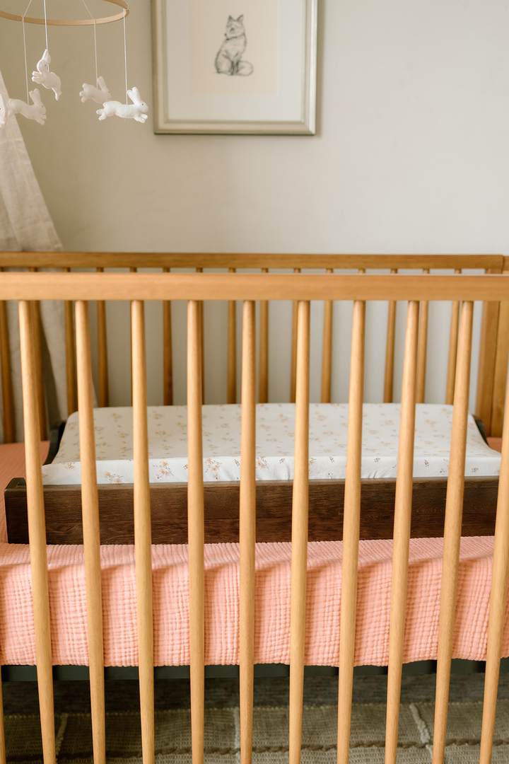 Oilo Dainty Floral | Convertible Bassinet Sheet & Changing Pad Cover