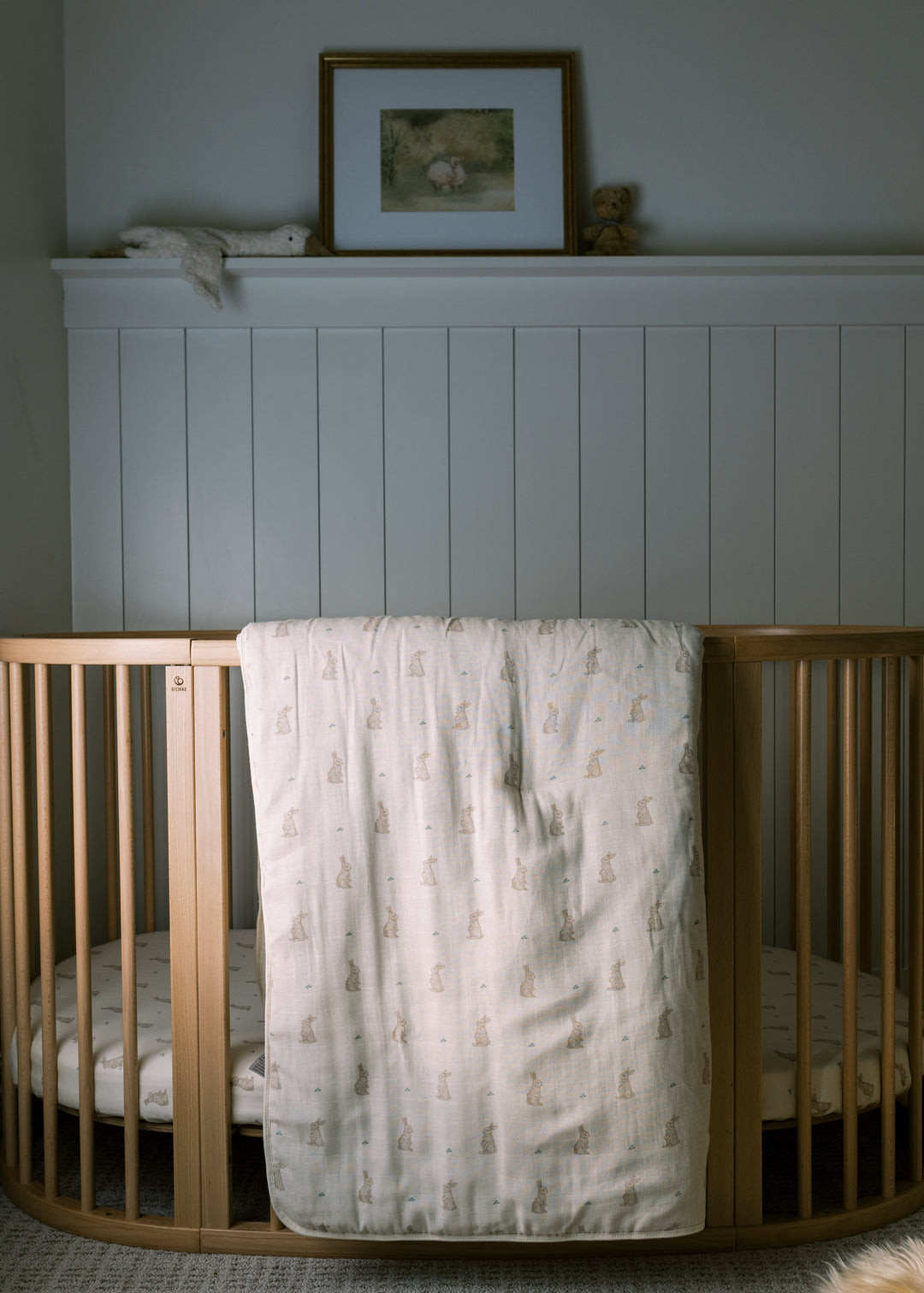 Oilo Bunny | Premium Muslin Crib Quilt & Sham Set