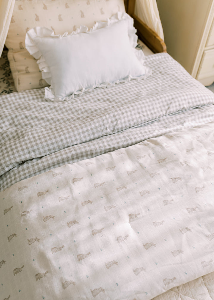 Oilo Bunny | Premium Muslin Crib Quilt & Sham Set