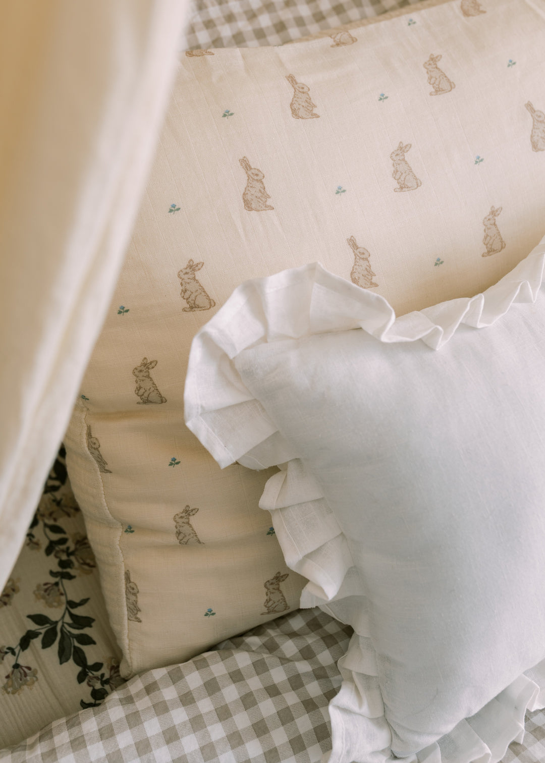 Oilo Bunny | Premium Muslin Crib Quilt & Sham Set