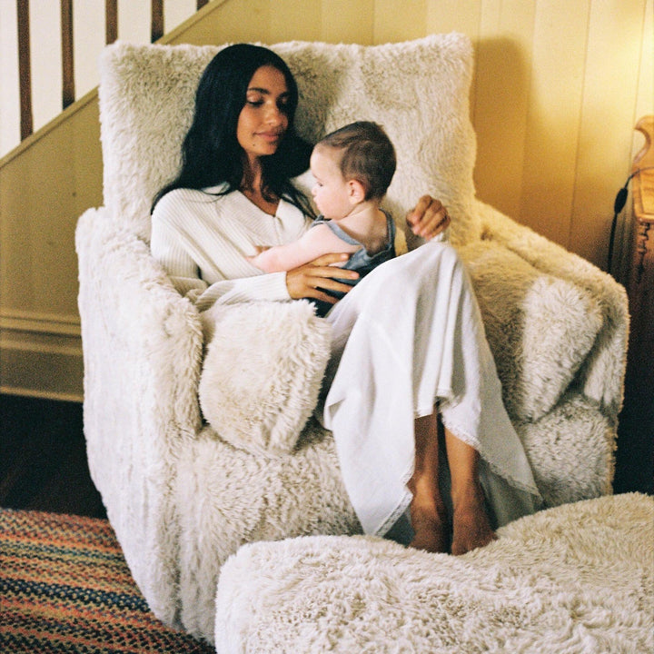 Oilo Ollie: a Chair and a Half | Swivel Nursery Glider with Back Recline Feature