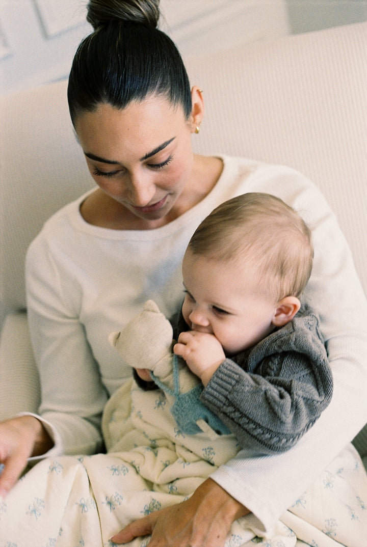 Oilo Bunny & Lily of the Valley | Jersey Swaddle Blanket Set