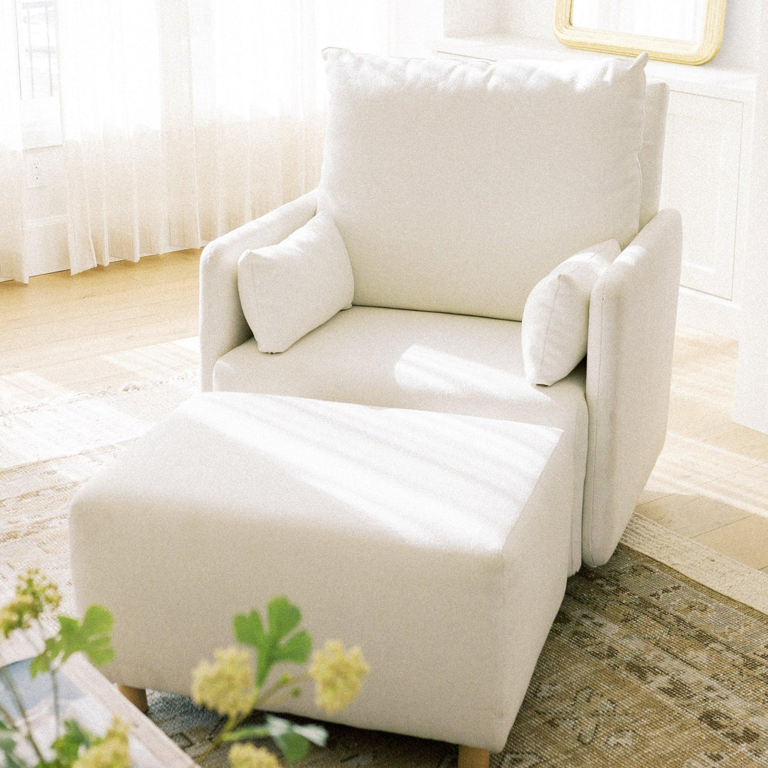 Oilo Ollie: a Chair and a Half | Swivel Nursery Glider with Back Recline Feature