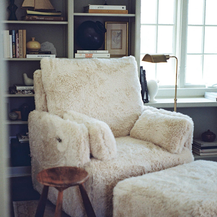 Oilo Ollie Ottoman: a Chair and a Half | Stationary Rectangle Ottoman With Wood Legs