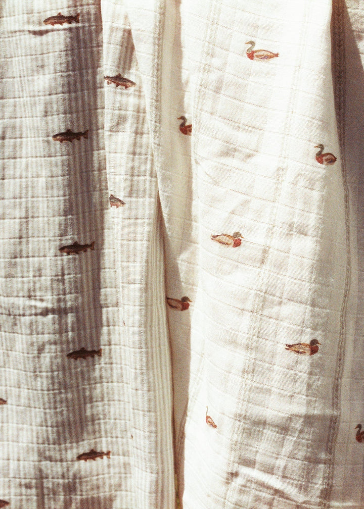 Oilo Mallard Duck & Trout | Muslin Swaddle Blanket Set