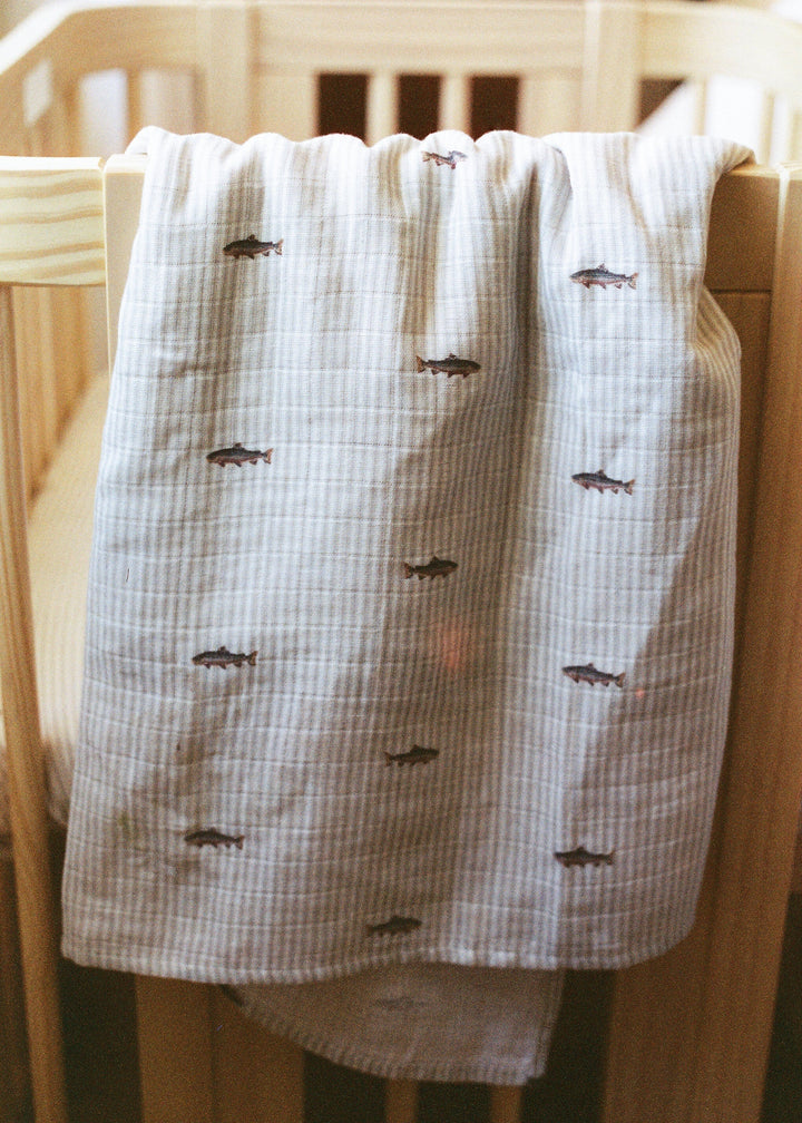 Oilo Mallard Duck & Trout | Muslin Swaddle Blanket Set