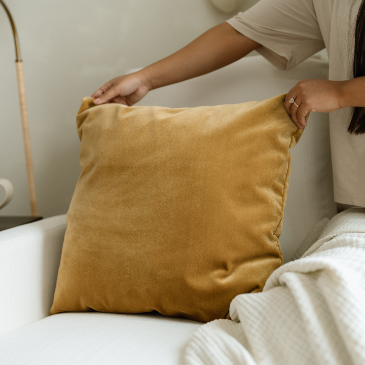 Oilo Faux Mohair 'Gold' Throw Pillow