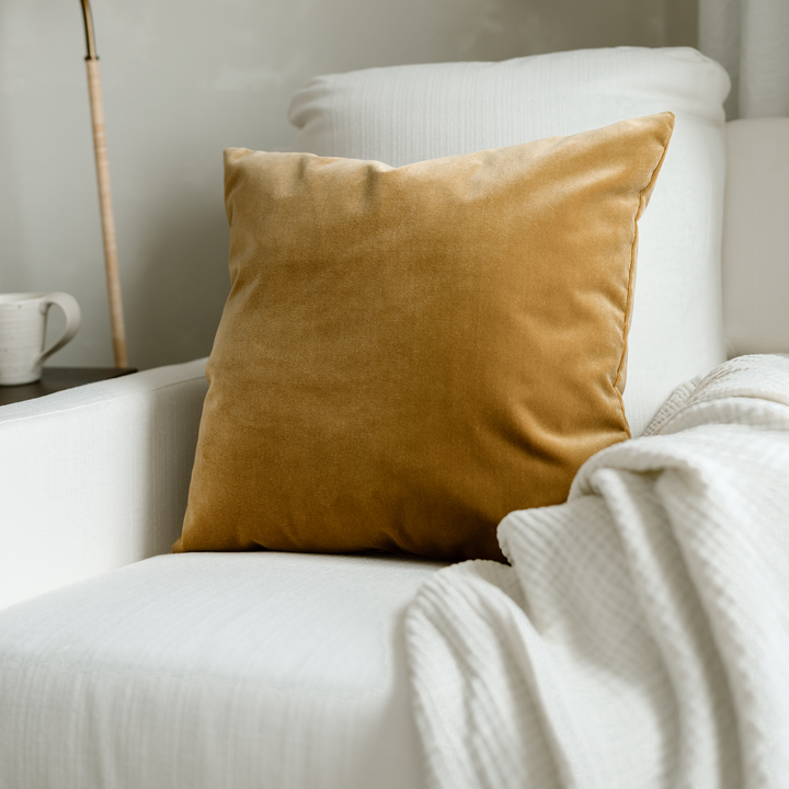 Oilo Faux Mohair 'Gold' Throw Pillow