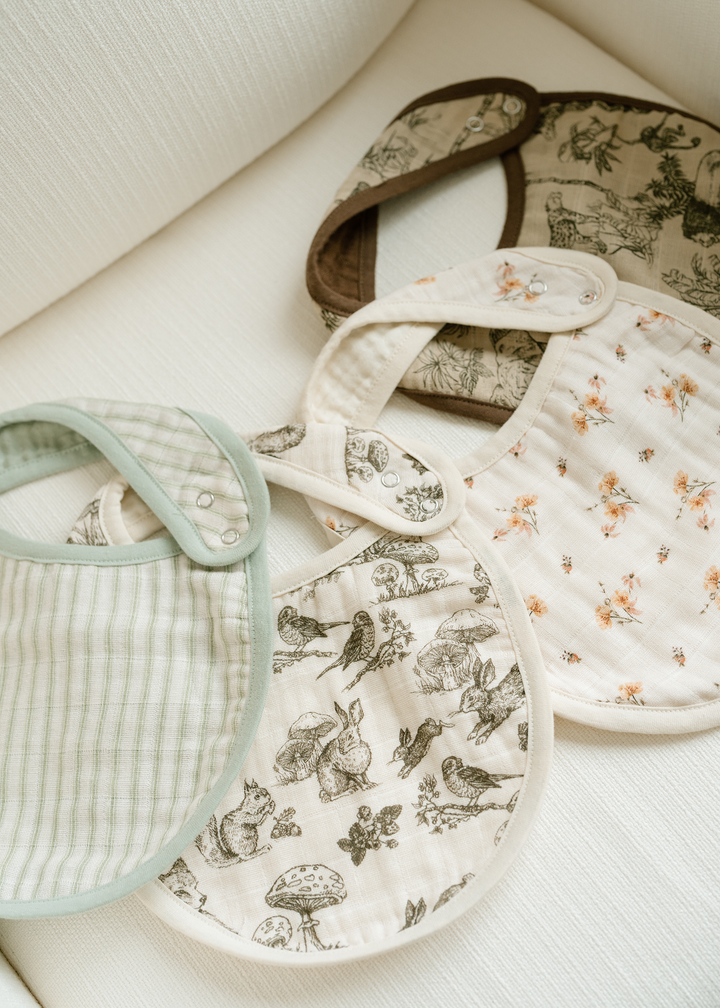 Oilo Vintage Safari & Woodland Nursery | Muslin Bib 2-Pack