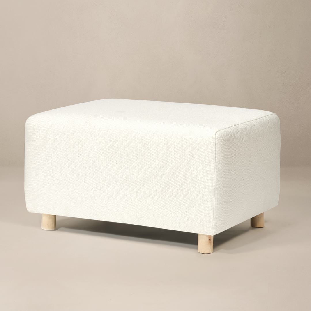 Oilo Ollie Ottoman: a Chair and a Half | Stationary Rectangle Ottoman With Wood Legs