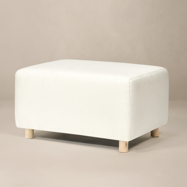 Oilo Ollie Ottoman: a Chair and a Half | Stationary Rectangle Ottoman With Wood Legs