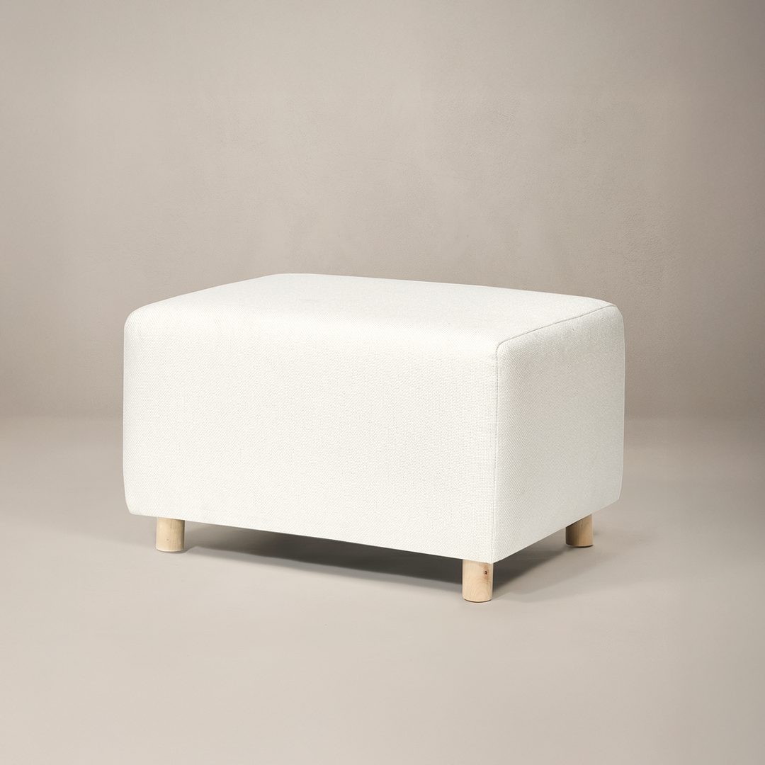 Oilo Ollie Ottoman: Standard Size | Stationary Rectangle Ottoman With Wood Legs