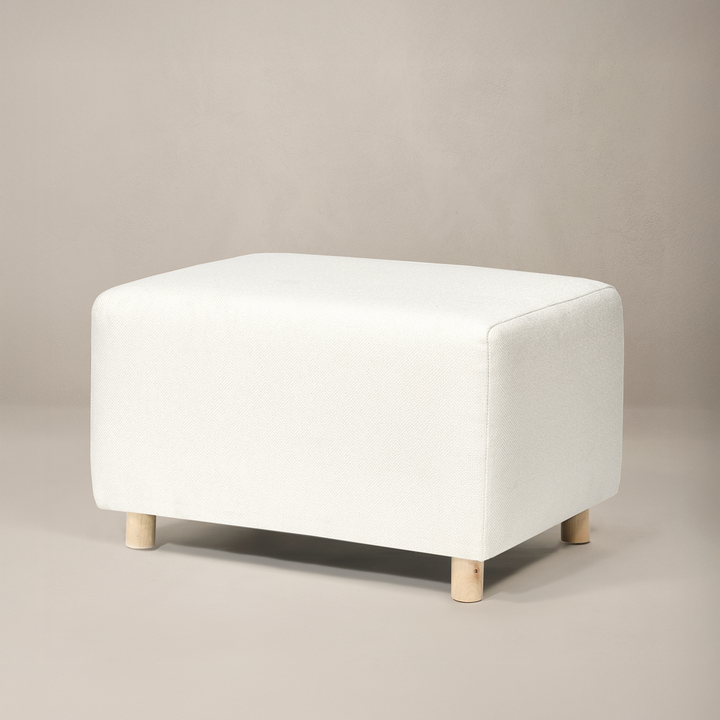 Oilo Ollie Ottoman: a Chair and a Half | Stationary Rectangle Ottoman With Wood Legs
