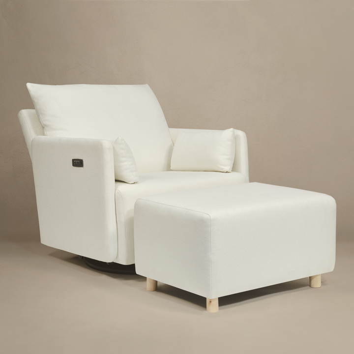 Oilo Ollie Ottoman: a Chair and a Half | Stationary Rectangle Ottoman With Wood Legs