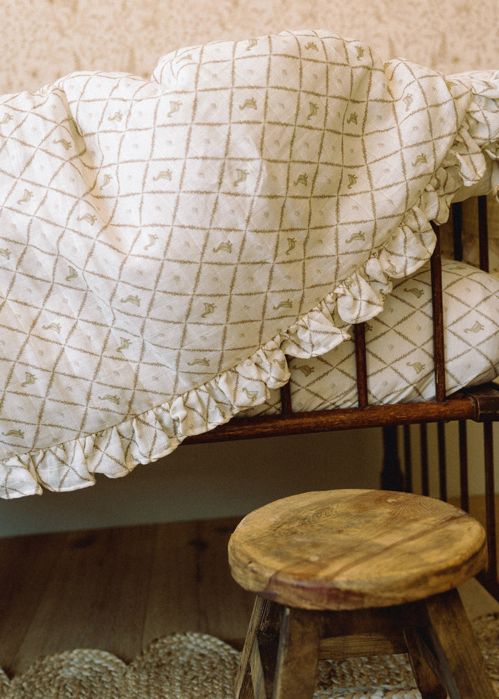 Oilo Butter Yellow Duck | Premium Muslin Crib Quilt & Sham Set