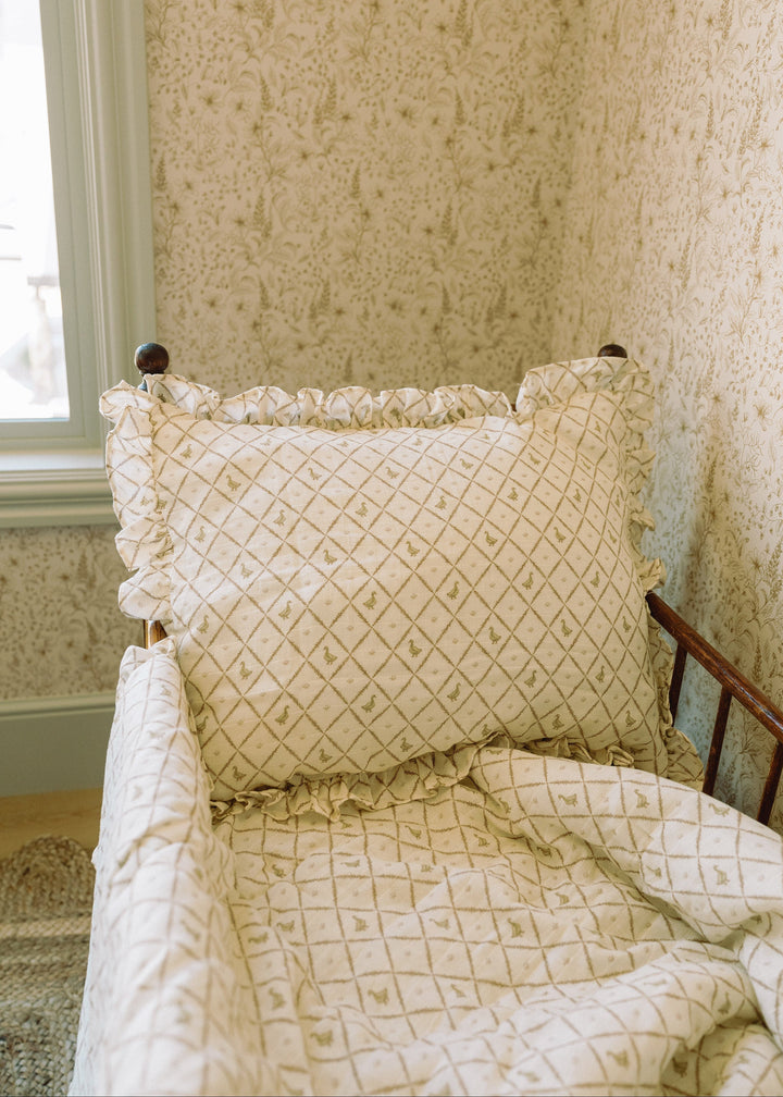 Oilo Butter Yellow Duck | Premium Muslin Crib Quilt & Sham Set