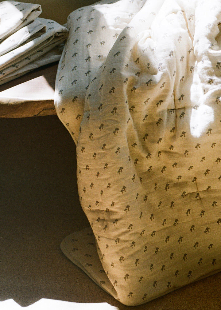 Oilo Mushroom | Premium Muslin Crib Quilt & Sham Set