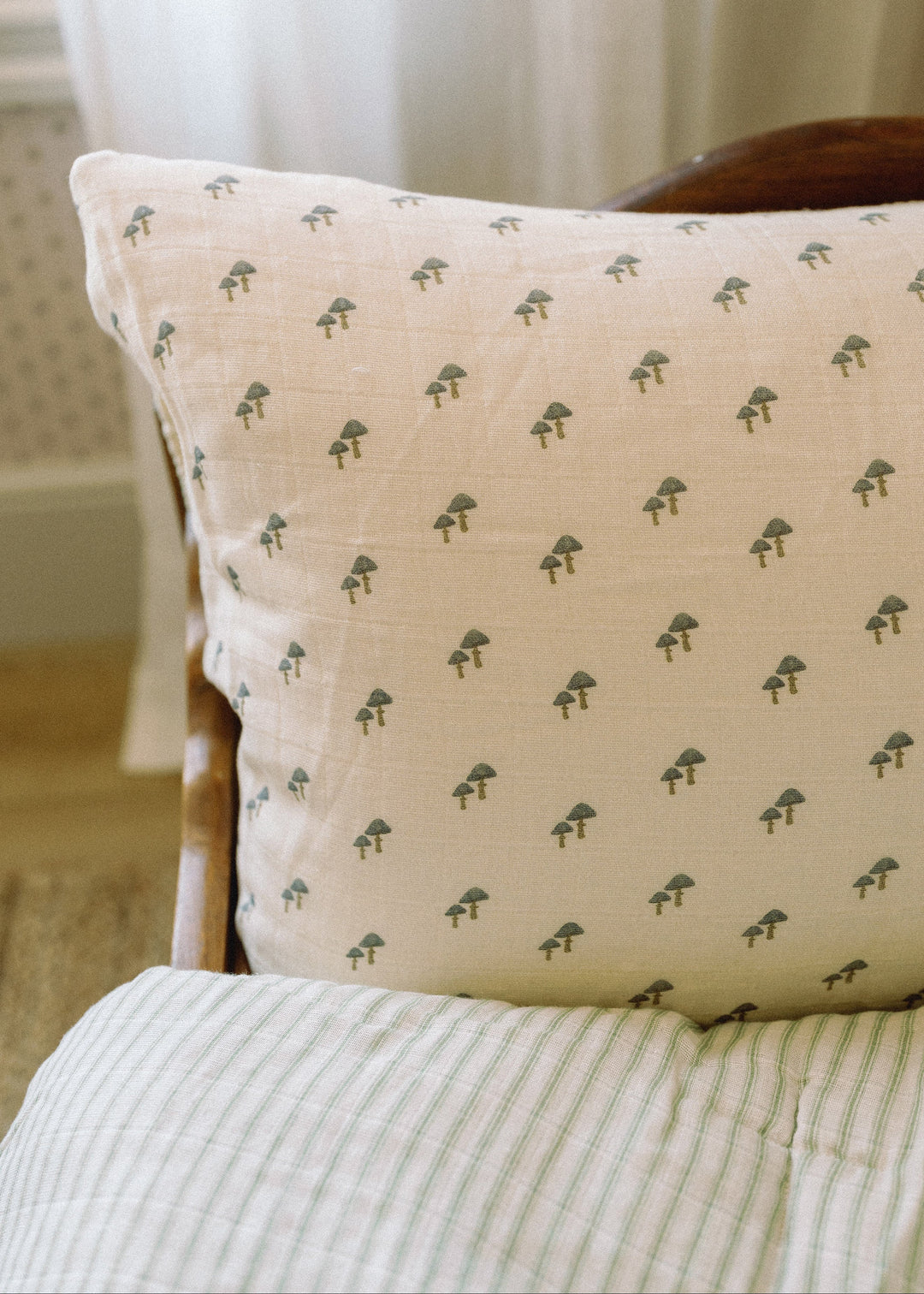 Oilo Mushroom | Premium Muslin Crib Quilt & Sham Set