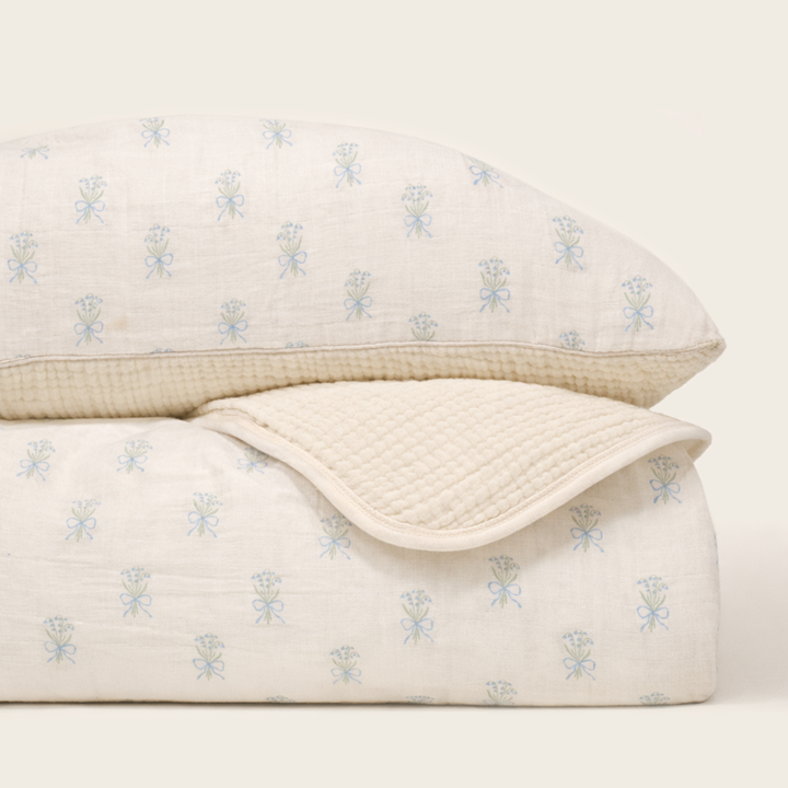 Oilo Lily of the Valley | Premium Muslin Crib Quilt & Sham Set