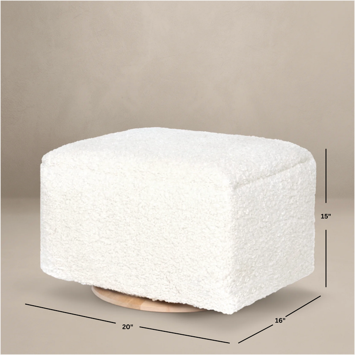 Oilo Small Stationary Rectangle Ottoman With Wood Base