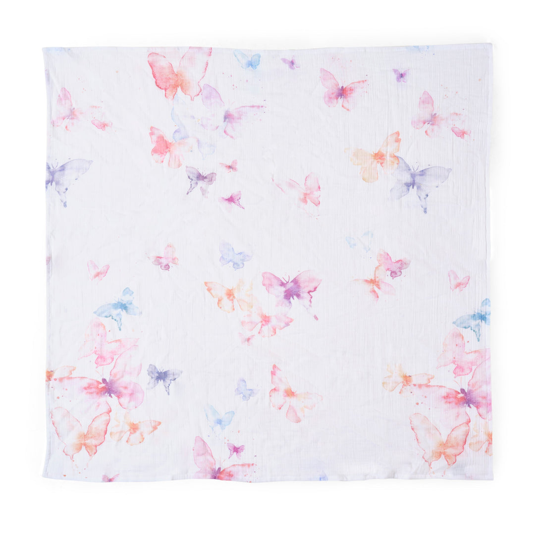Oilo Butterfly & Prim Floral | Muslin Swaddle Blanket Set