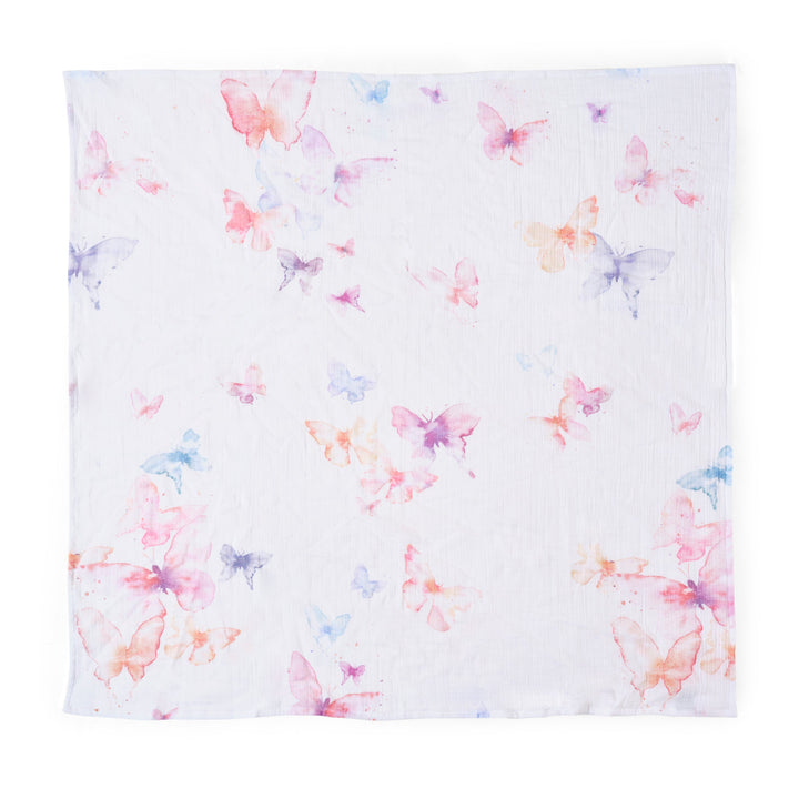Oilo Butterfly & Prim Floral | Muslin Swaddle Blanket Set