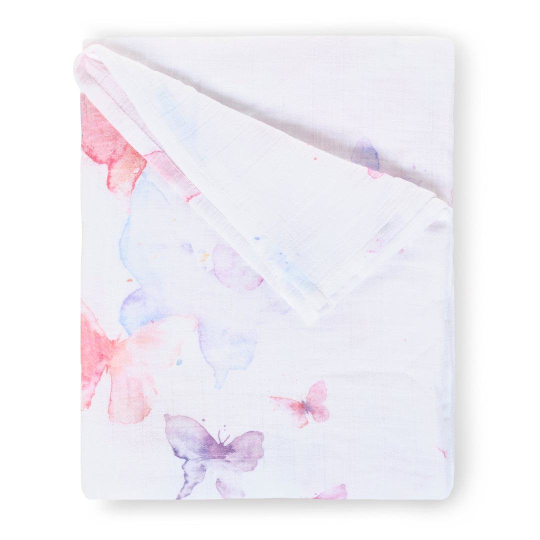 Oilo Butterfly & Prim Floral | Muslin Swaddle Blanket Set