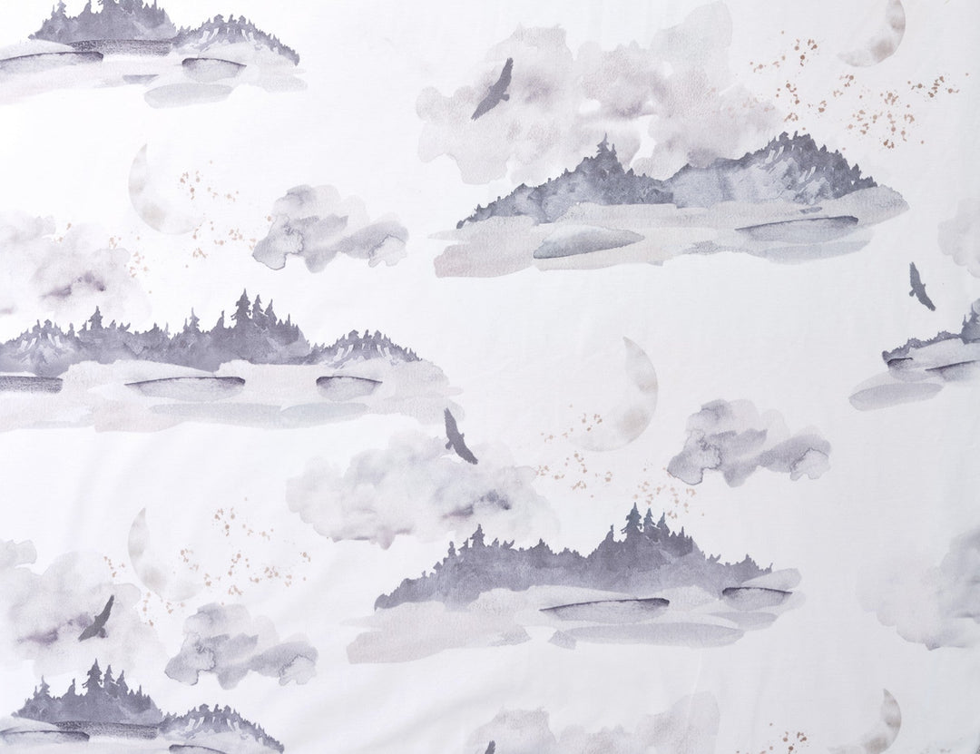 Oilo Misty Mountain & Leaf | Jersey Swaddle Blanket Set