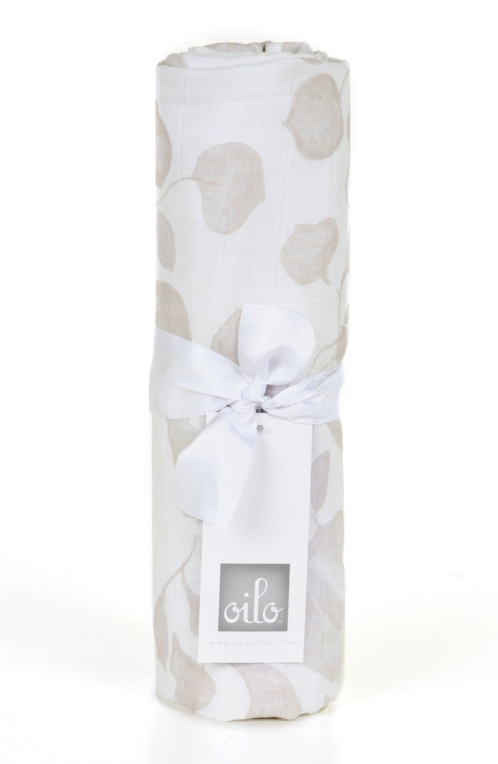 Oilo Crane & Leaf | Muslin Swaddle Blanket Set