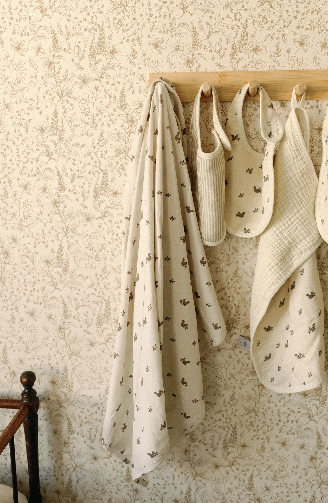 Oilo Squirrel & Mushroom | Jersey Swaddle Blanket Set