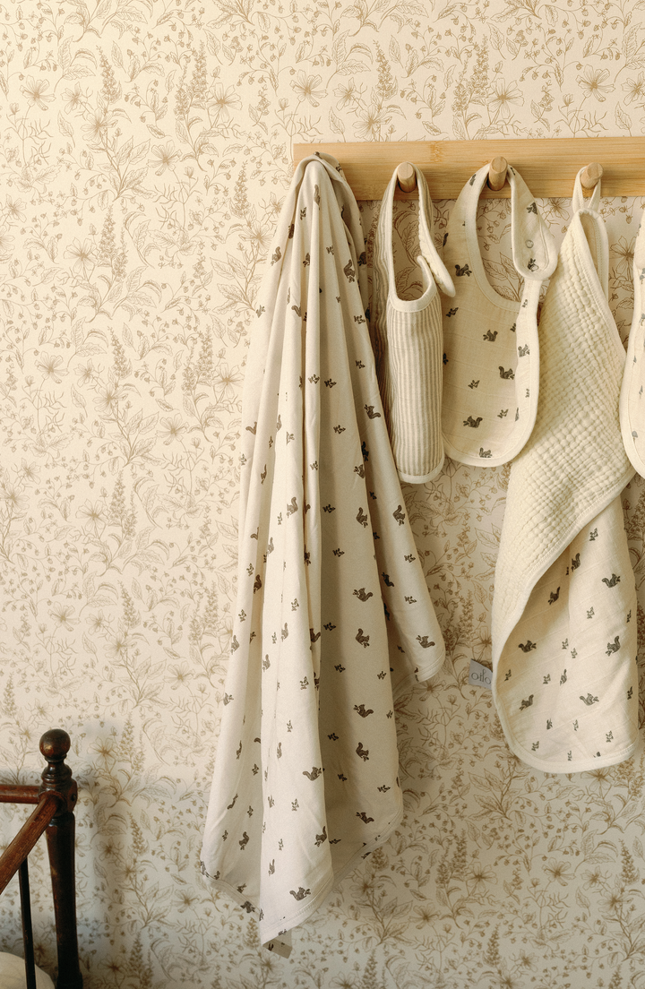 Oilo Squirrel & Mushroom | Jersey Swaddle Blanket Set