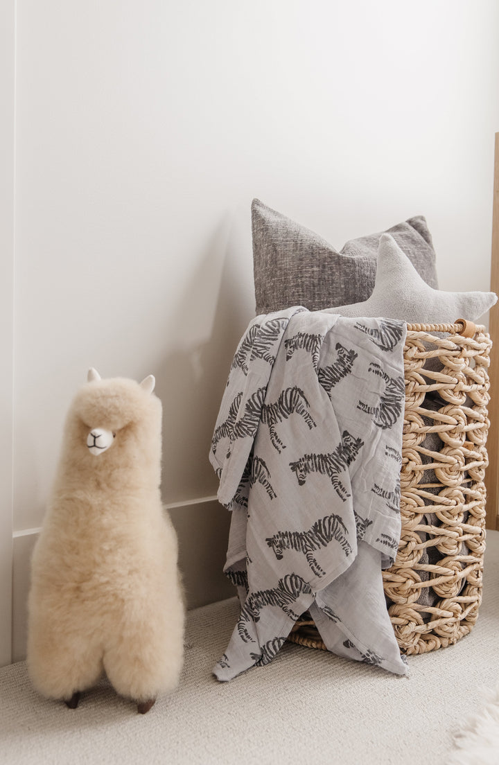 Oilo Hedgehog & Zebra | Muslin Swaddle Blanket Set