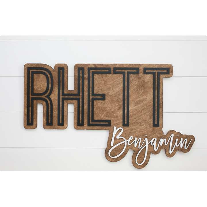 Sugar + Maple Bubble Wood Sign
