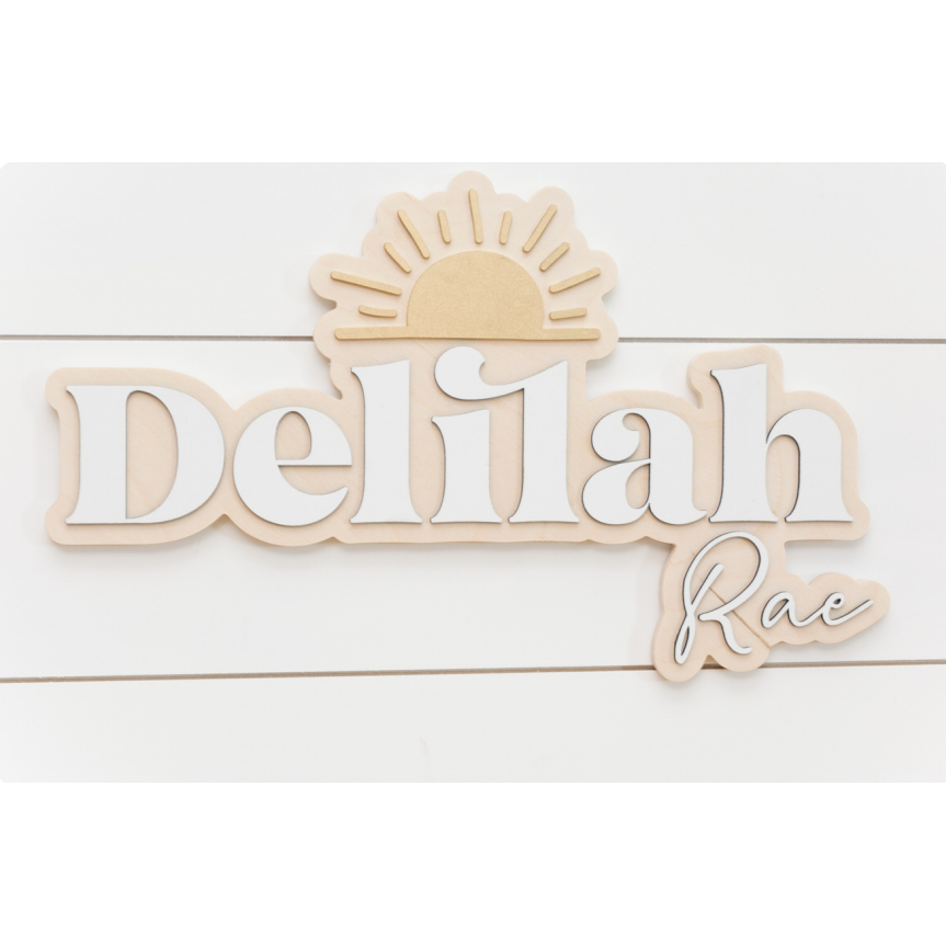 Sugar + Maple Bubble Wood Sign | Sun